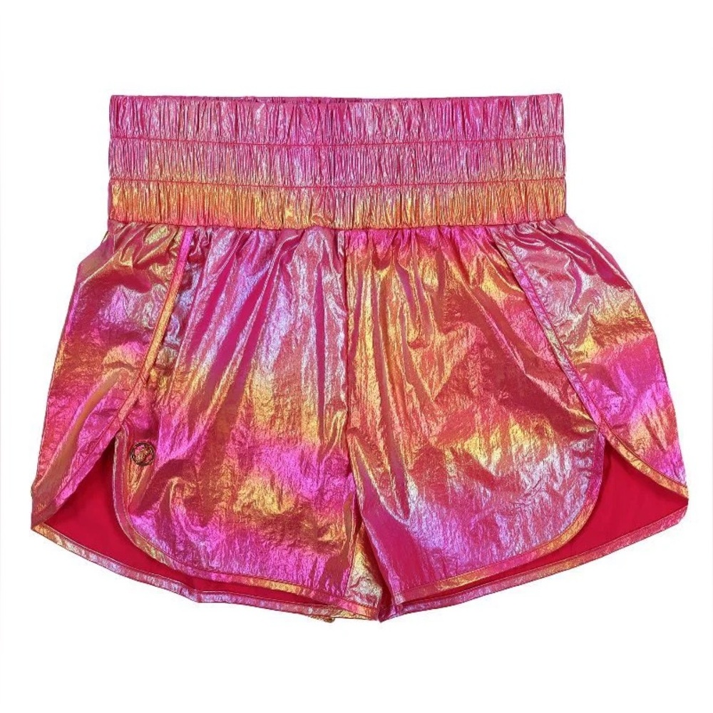 Simply Southern Pink Metallic Athletic Shorts